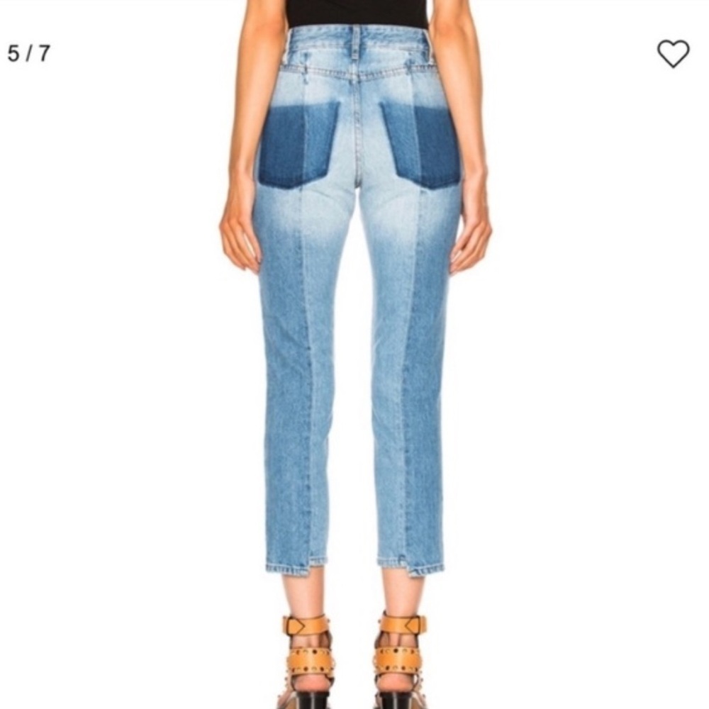 Isabel Marant Two-Tone Blue Straight Leg Jeans